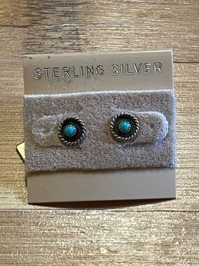 Vintage sterling silver turquoise earrings